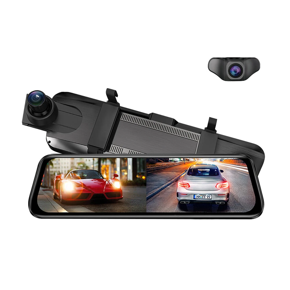 AZDOME AR09 Dual-Kamera Dashcam 2K Front 1080P Rückkamera 10-Zoll IPS-Touchscreen Nachtsicht WiFi Parküberwachungs Rücks